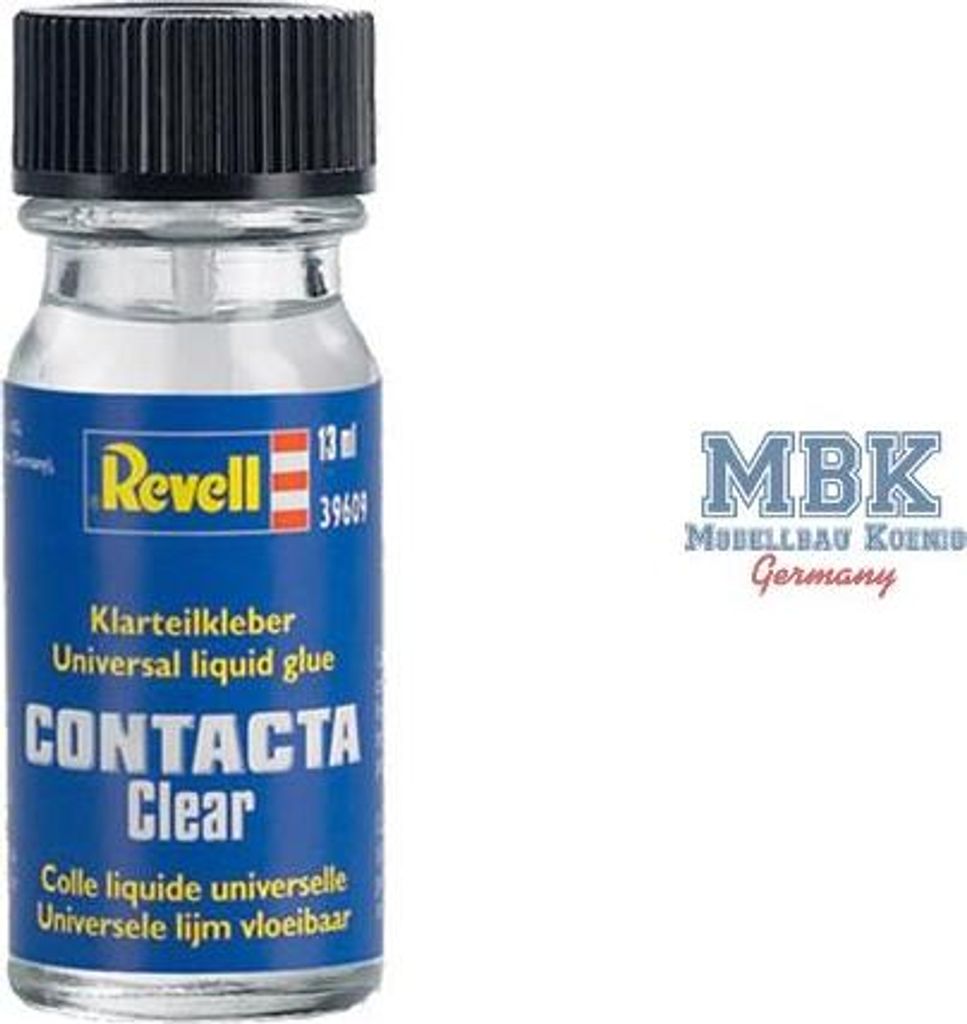 A bottle of Revell Contacta Clear liquid glue.