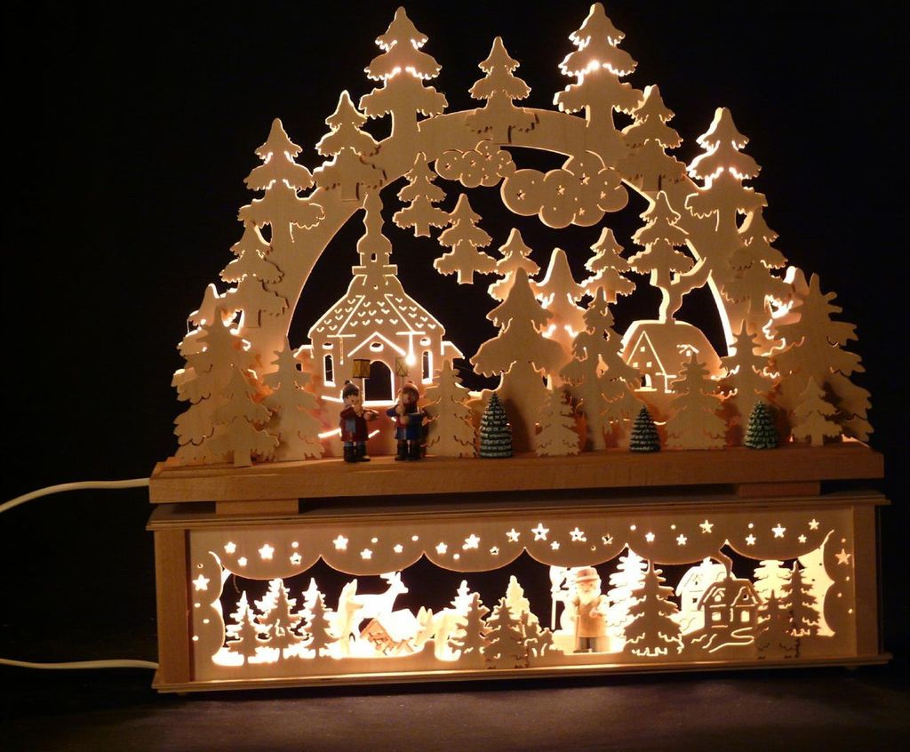 Original Erzgebirgischer Marken Schwibbogen Lichterbogen 50 x 43 cm K50-3_24