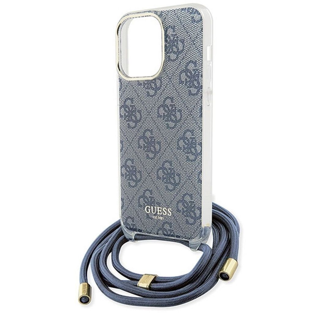 Guess Crossbody Cord 4G Print Case Für Iphone 15 Pro - Blau