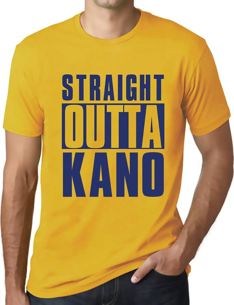 Herren Grafik T-Shirt Straight Outta Kano Öko-Verantwortlich Vintage Jahrgang Kurzarm Lustige Druck Geburtstag Geschenk Mann