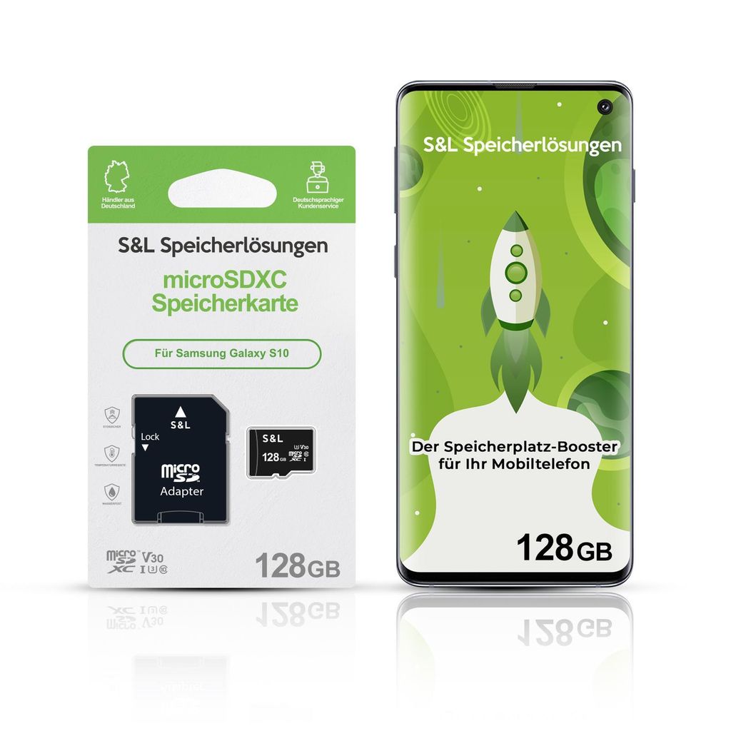 microSD Speicherkarte S&L für Samsung Galaxy S10 - Speicherkapazität: 128 GB