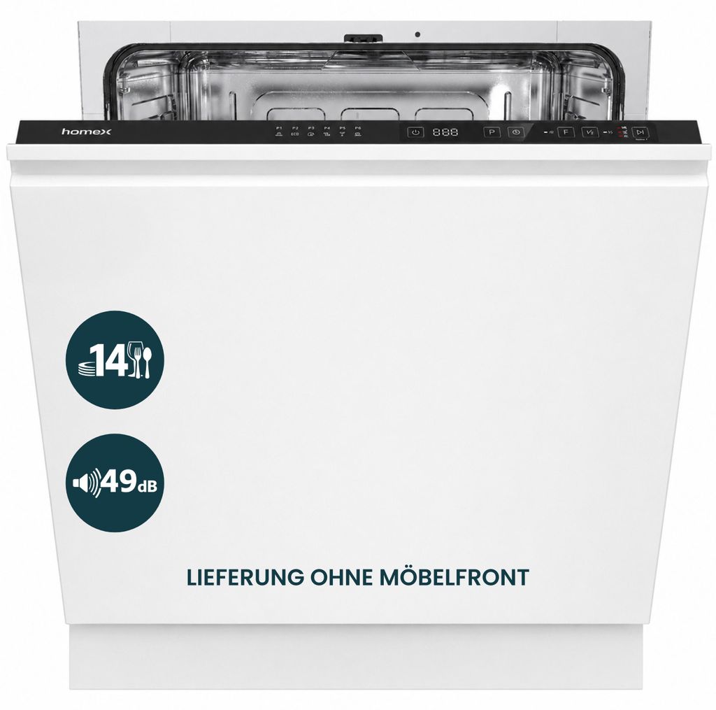homeX DWFI601449E Geschirrspüler 60 cm, Spülmaschine Produktbild 