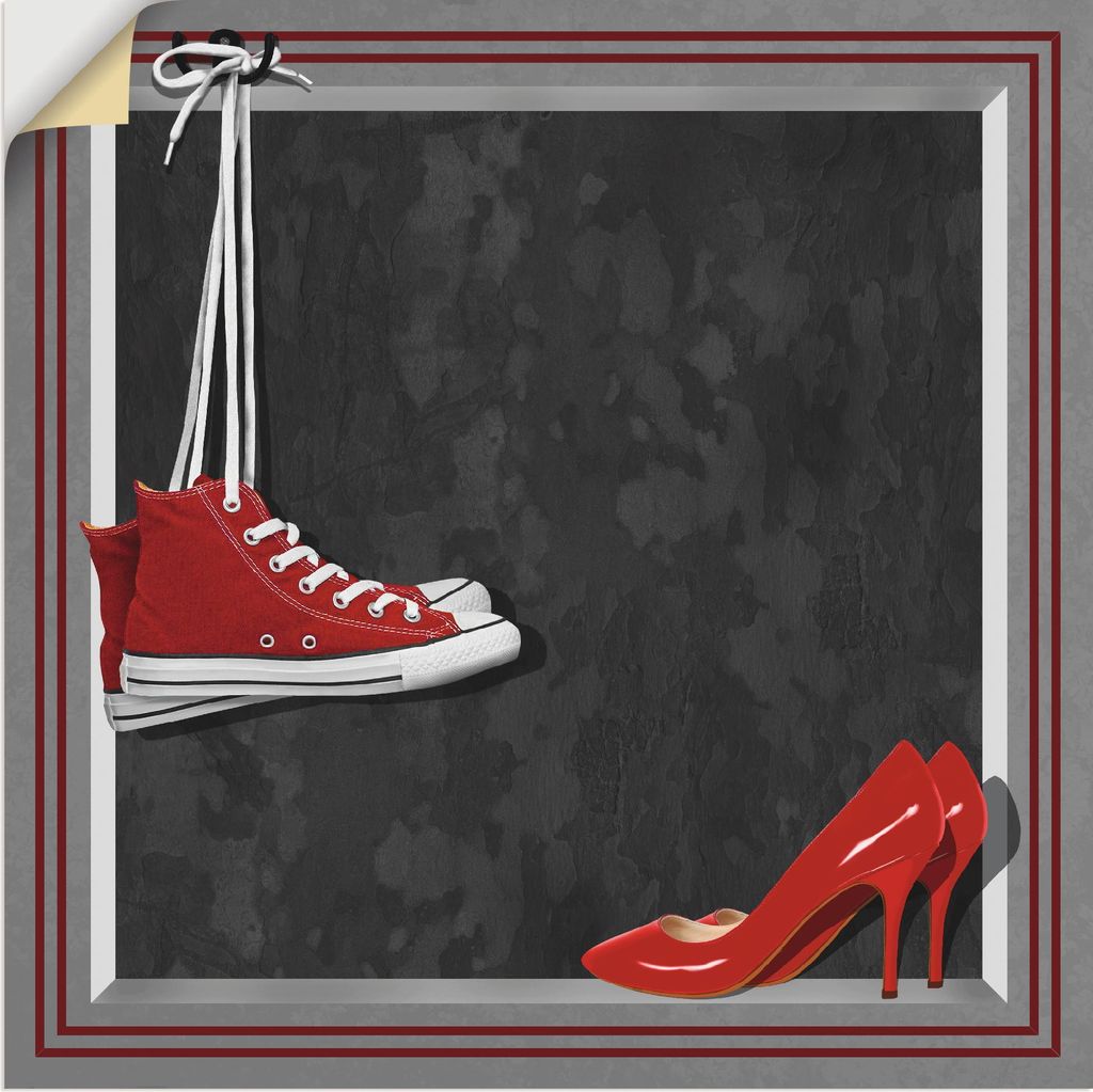 ARTland Wandbild, selbstklebend Die roten Schuhe Größe: 50x50 cm