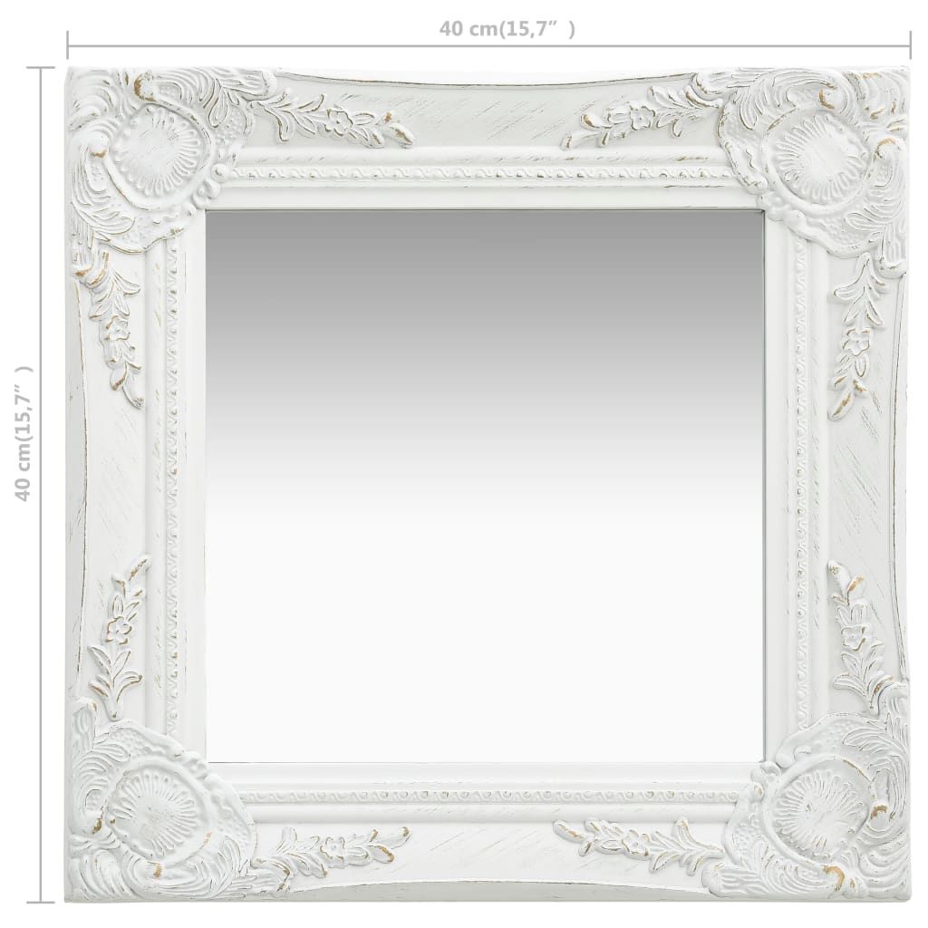 vidaXL Wandspiegel im Barock-Stil 40x40 cm Weiß -  Spiegel Produktbild 6