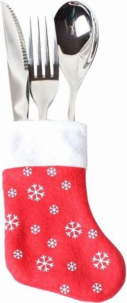 MINI-BESTECKSOCKEN 4 Stück SCHNEEFLOCKEN WEIHNACHTEN