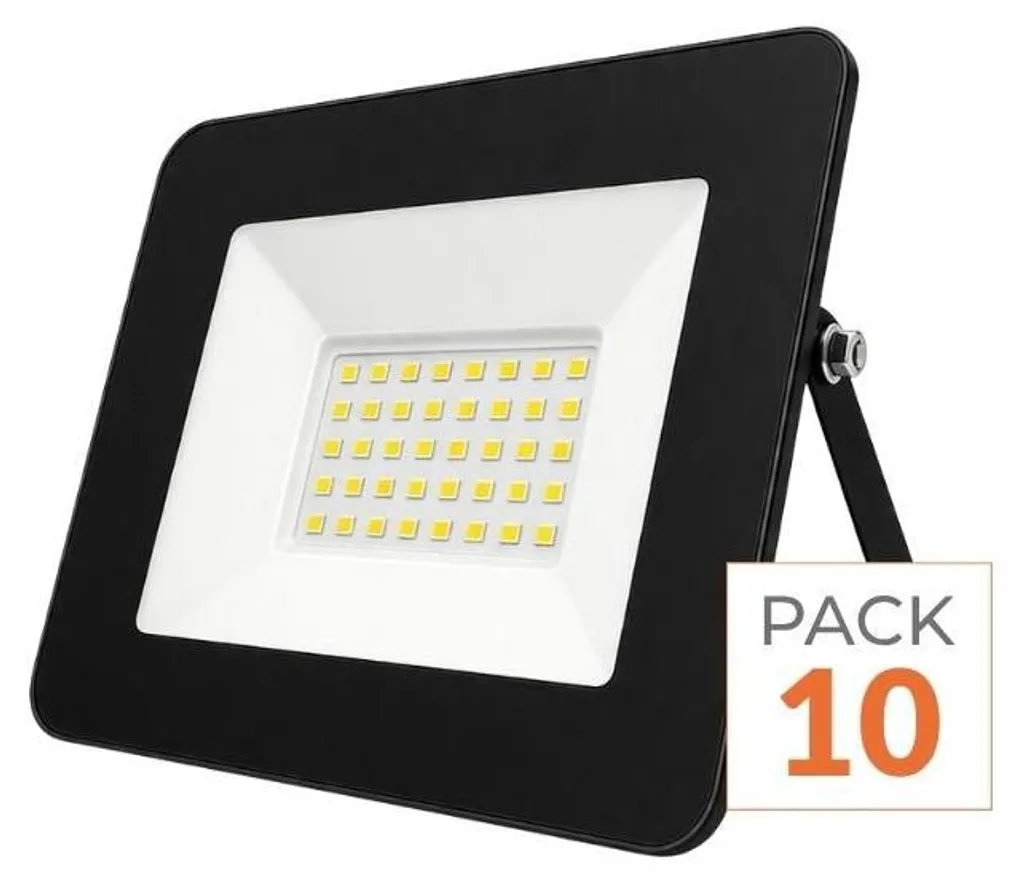 Éclairage de Sécurité LED Extérieur 30W IP65 Noir pour Cour et Jardin