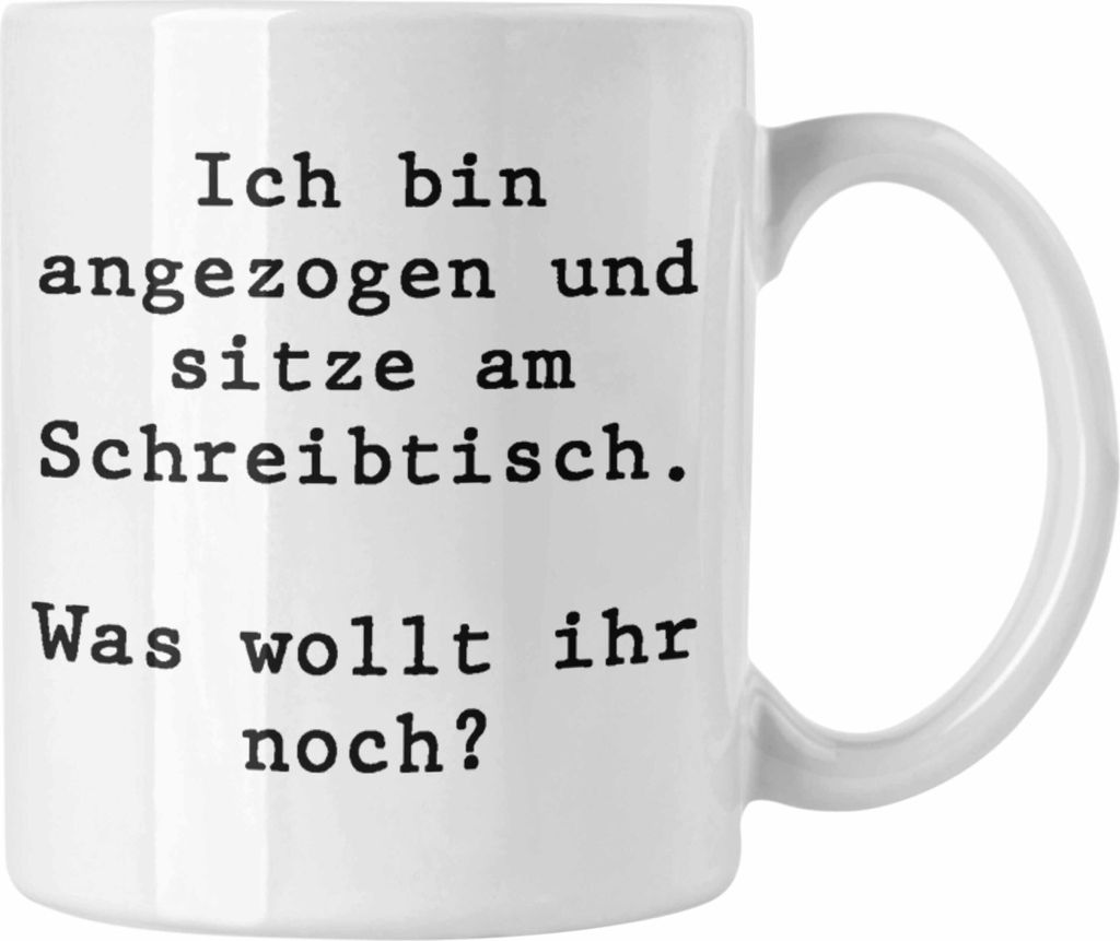 Trendation - Lustige Tasse für Kollegen Kollegin Spruch Witzig Arbeit Tasse Bürotasse Kaffeebecher Becher für Büro Lustig Spruch (Weiß)