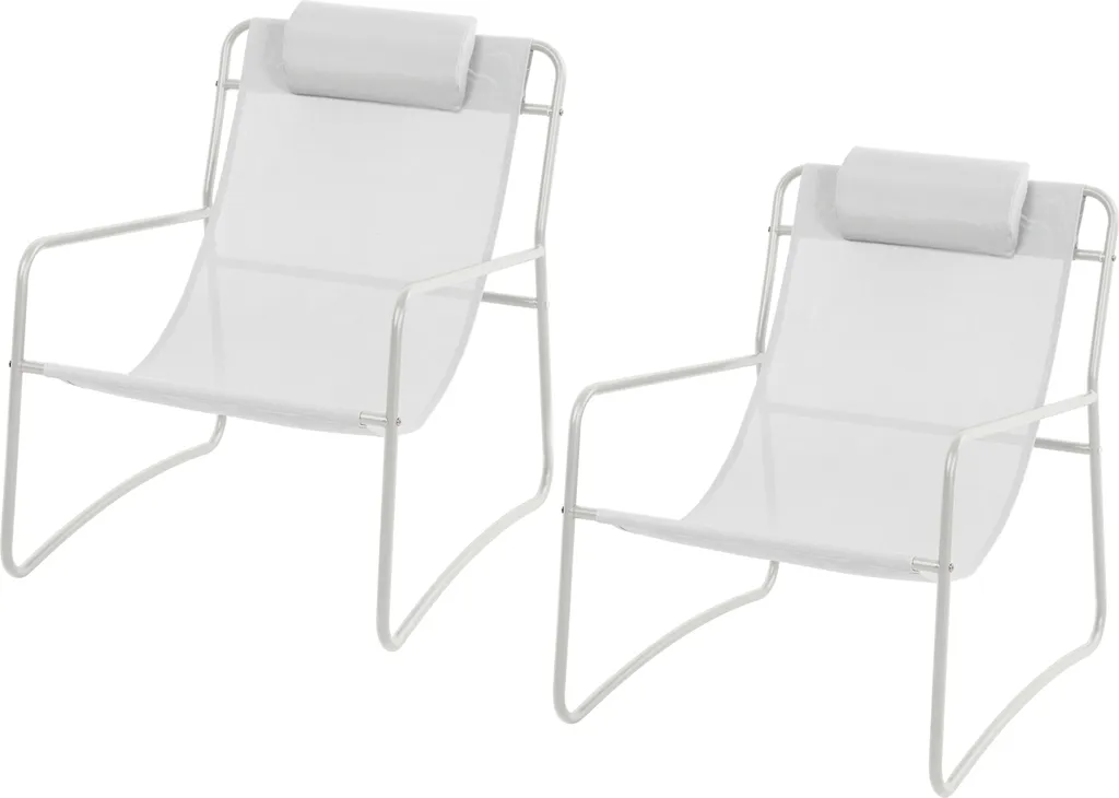 Fauteuil relax d'extérieur Blanc SVITA SVEIO avec coussin grand confort