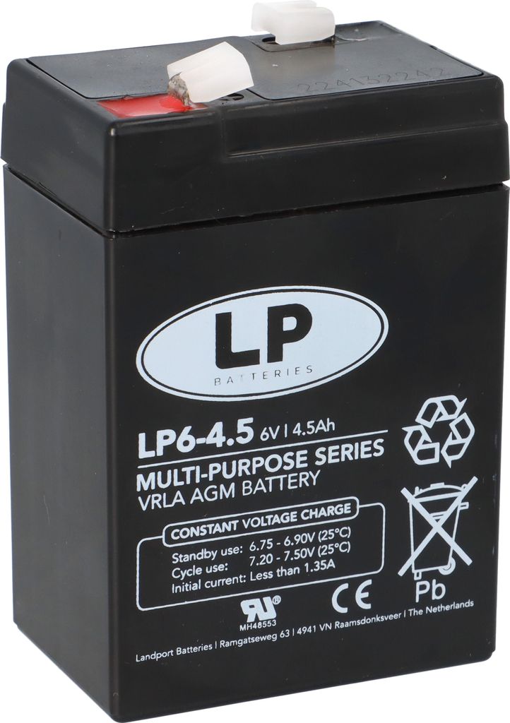 Landport Blei Akku LP6-4,5 6V 4,5Ah AGM T1 wartungsfrei