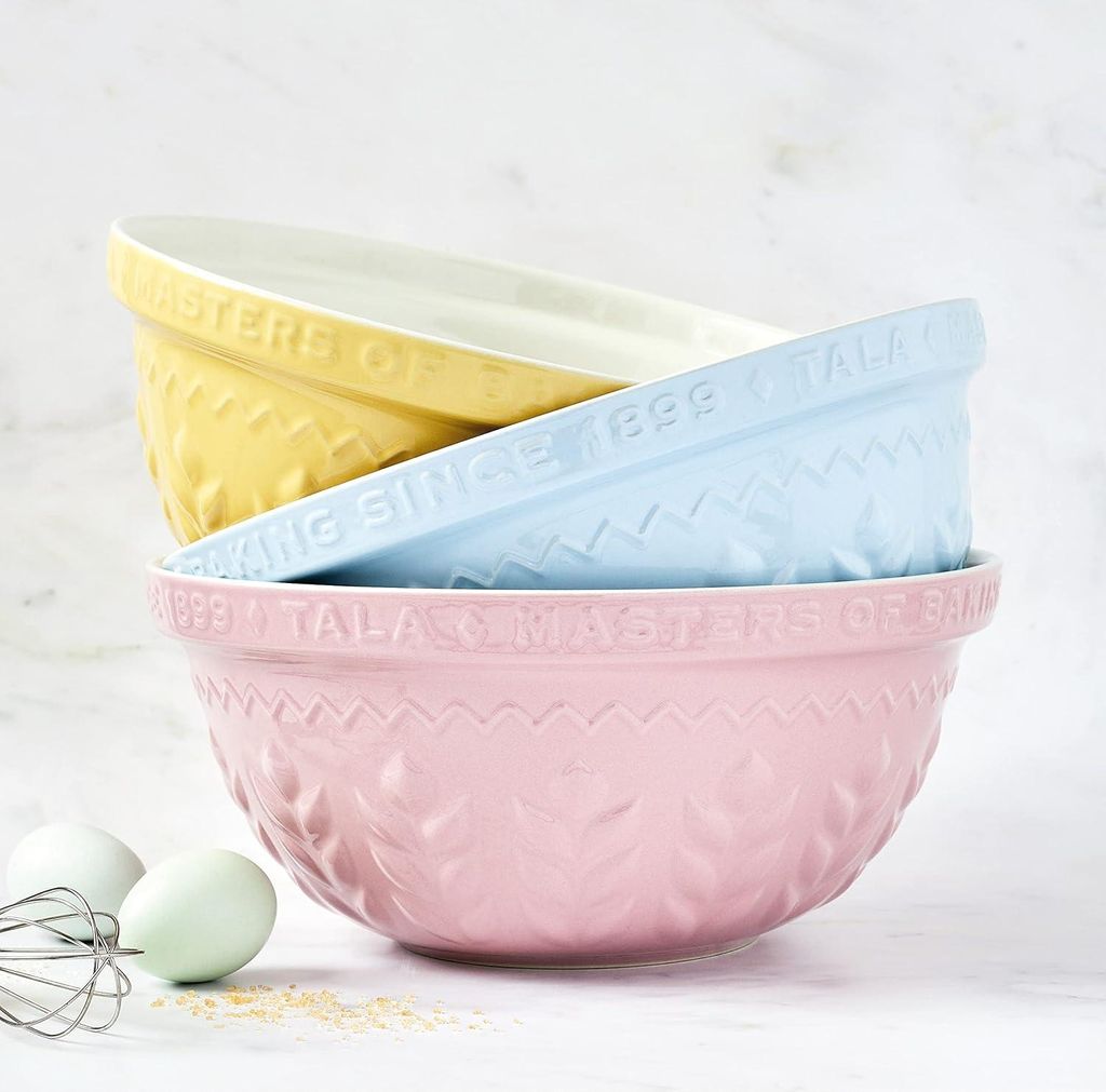 Gelbe Rührschüssel mit Getreidedessin - nachhaltig - 30 cm - Keramik