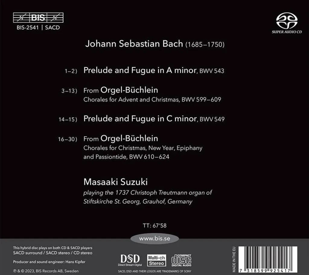 Orgelwerke Vol. 4 Suzuki : La Meilleure Version CD pour Orgue Bach