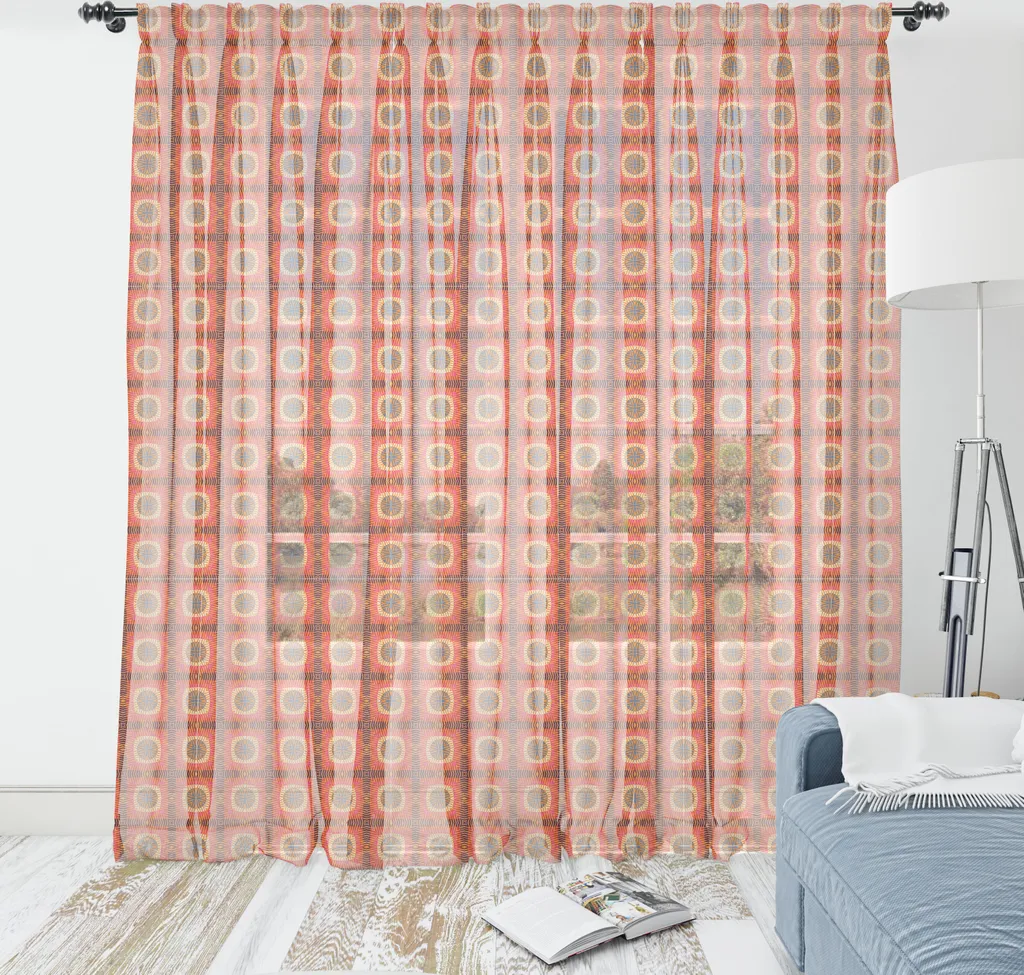 Tapisserie Abstraite Ethnique en Satin Violet et Rose - 160 x 274 cm