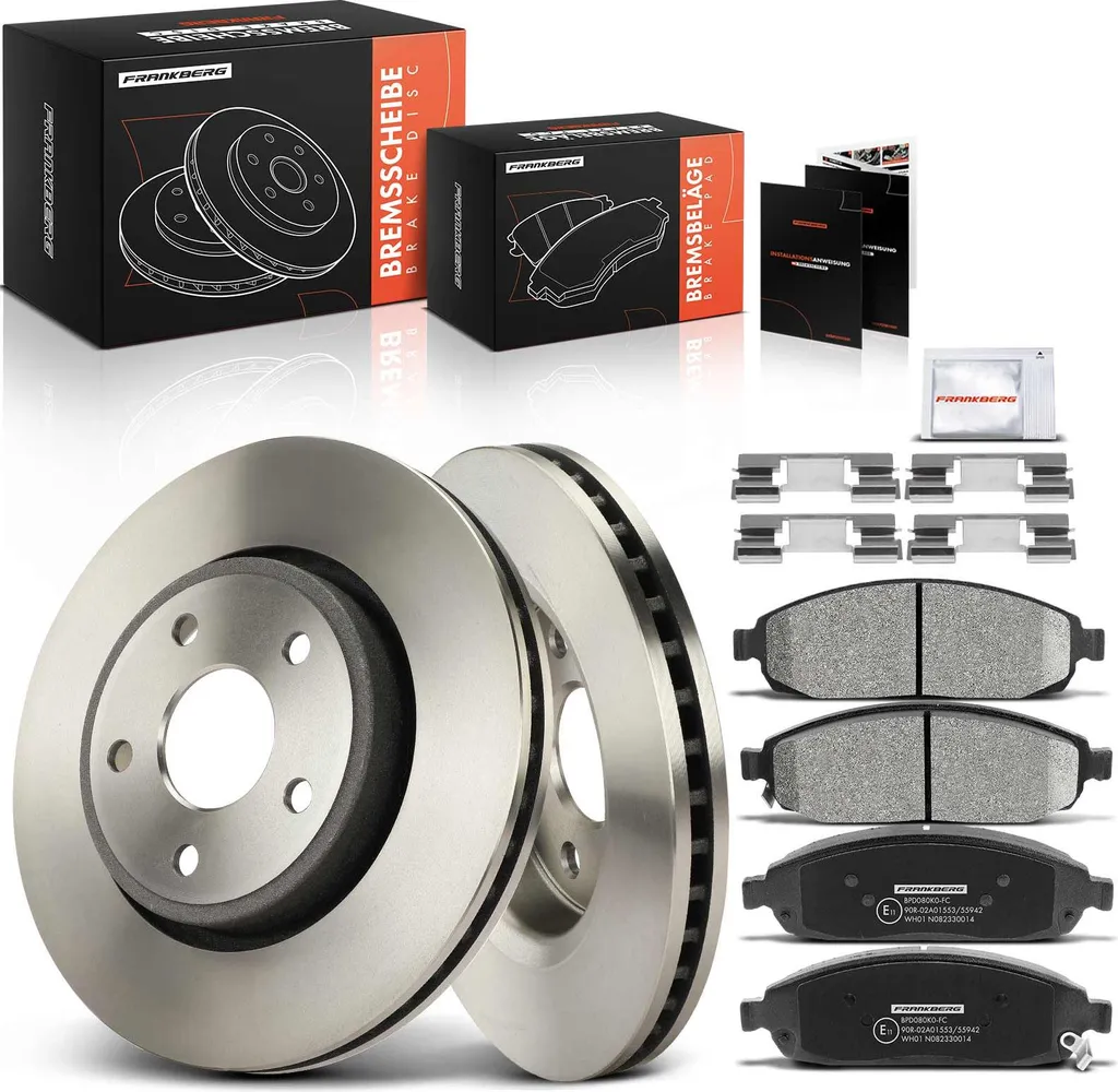 Frankberg Kit de 2 Disques et 4 Plaquettes de Frein Avant pour Jeep Grand Cherokee