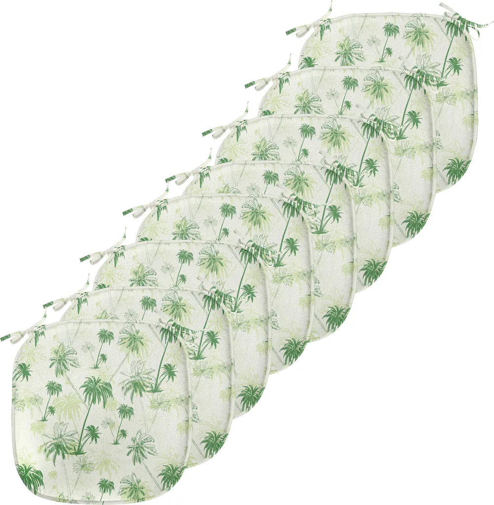 ABAKUHAUS Hawaii Lot de 8 Coussins de Chaise 40x40 cm Style Palmiers