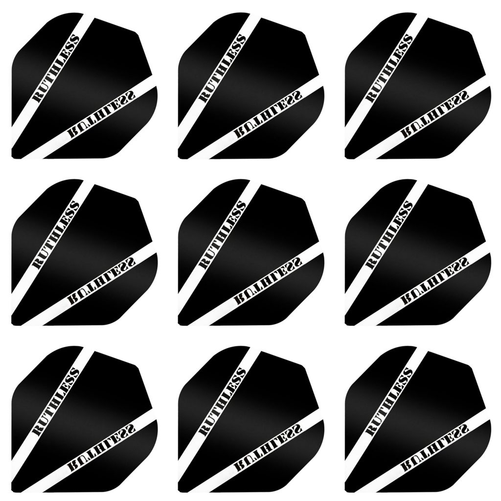 Ruthless V100 Dart Flights Standard 100 Mikron Schwarz | 3 Sets = 9 Flights