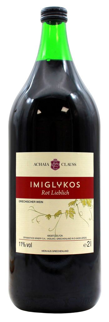 Achaia Clauss Imiglykos Rotwein lieblich 11% vol., 6er Pack (6 x 2 l Flasche)