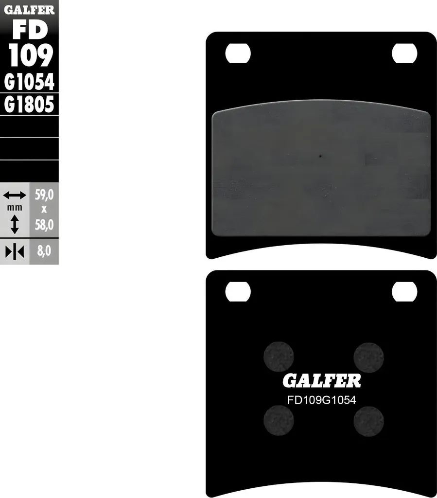 Plaquettes de frein Galfer semi-métalliques Suzuki GSX F 600 à 1100