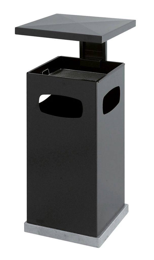 VEPA -Mülleimer - Aschenbecher mit Deckelmetall -Anthrazit 39,5x39.5x91Cm | 1 Stück