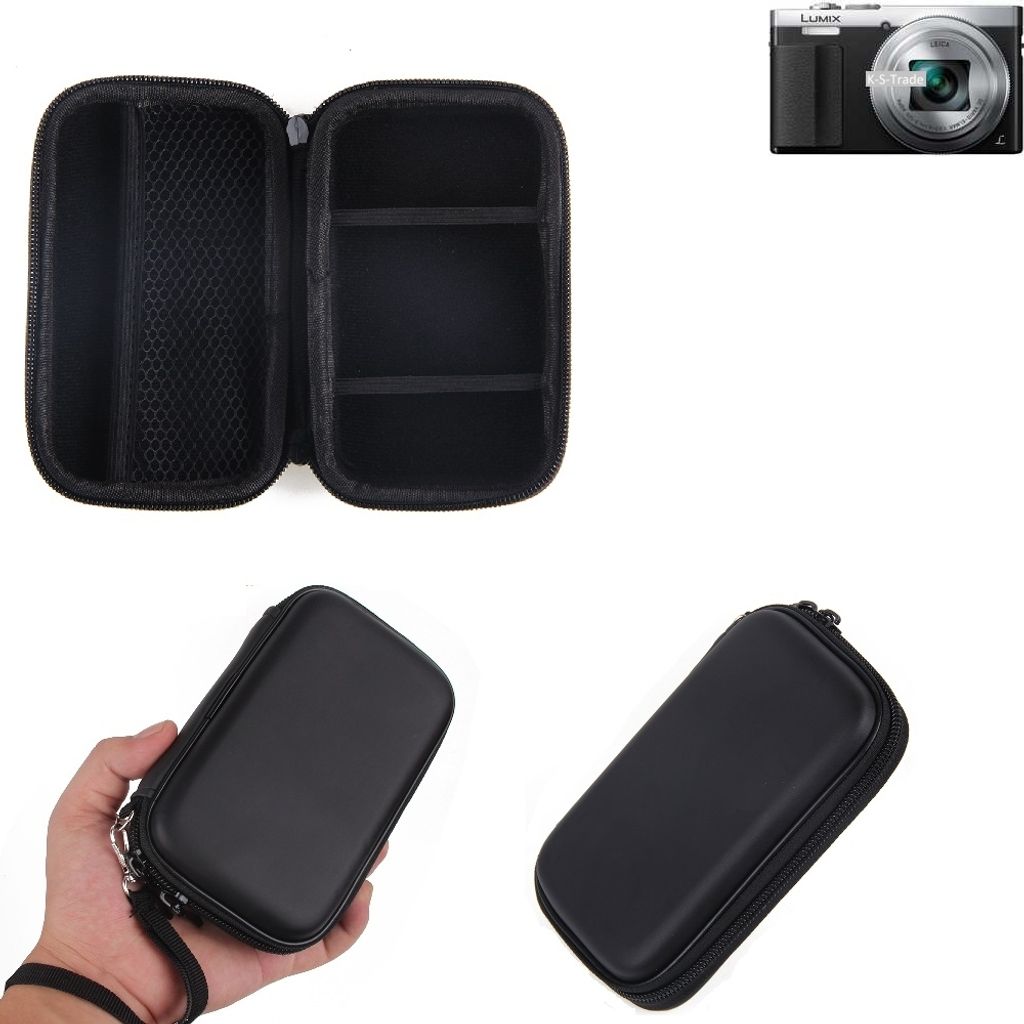Kamera Tasche Hard Case Hardcase Schutz Hülle für Kompaktkamera kompatibel mit Panasonic Lumix DMC-TZ71 mit Platz für Zubehör K-S-Trade