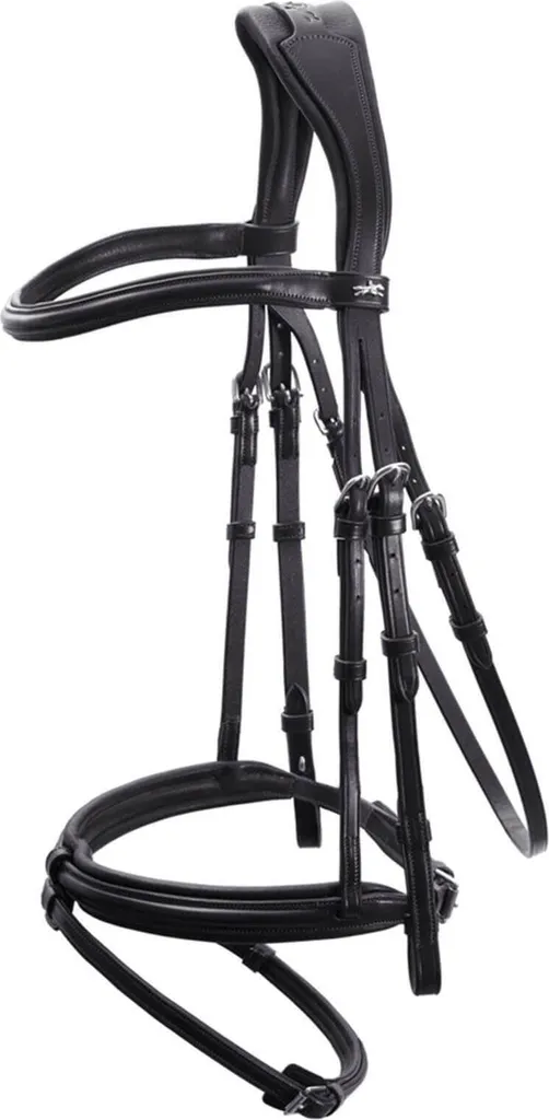 Bridon en cuir Tokyo Select Schockemöhle noir et argent pour cheval