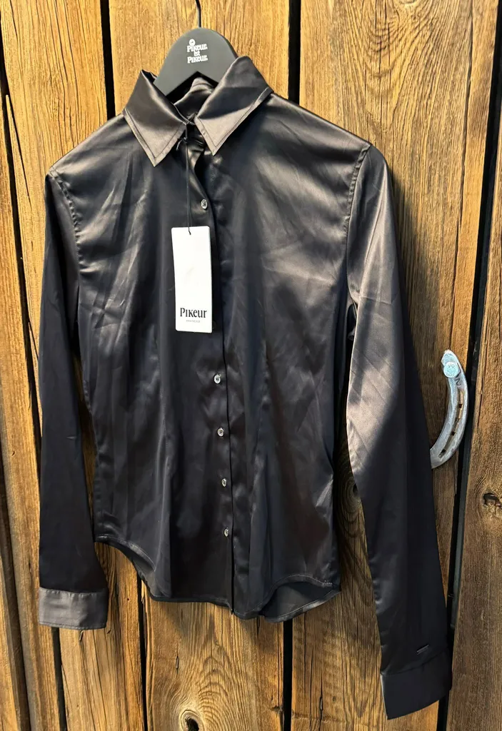 Blouse satinée extensible noire PIKEUR taille 38 confort et élégance