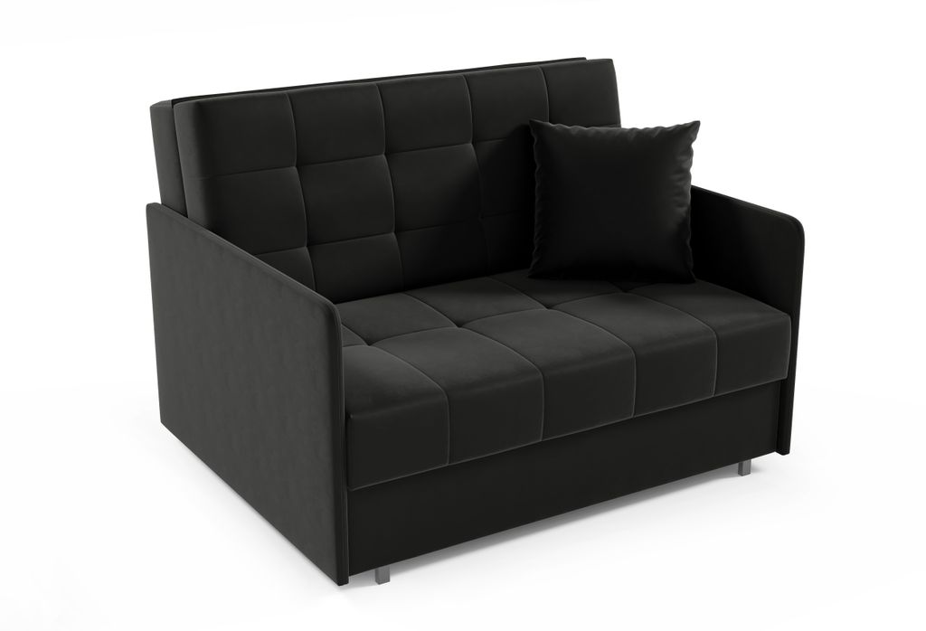 Zweiersessel YORK II mit Steppung, 2-Sitzer Schlafsofa, Jugendsofa mit Schlaffunktion, ausziehbare Couch, mit Bettkasten, inkl. Kissen, Kronos 07