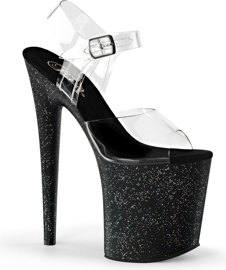 FLAMINGO-808MG Damen Sandale von Pleaser, Transparent EU 35, US 5