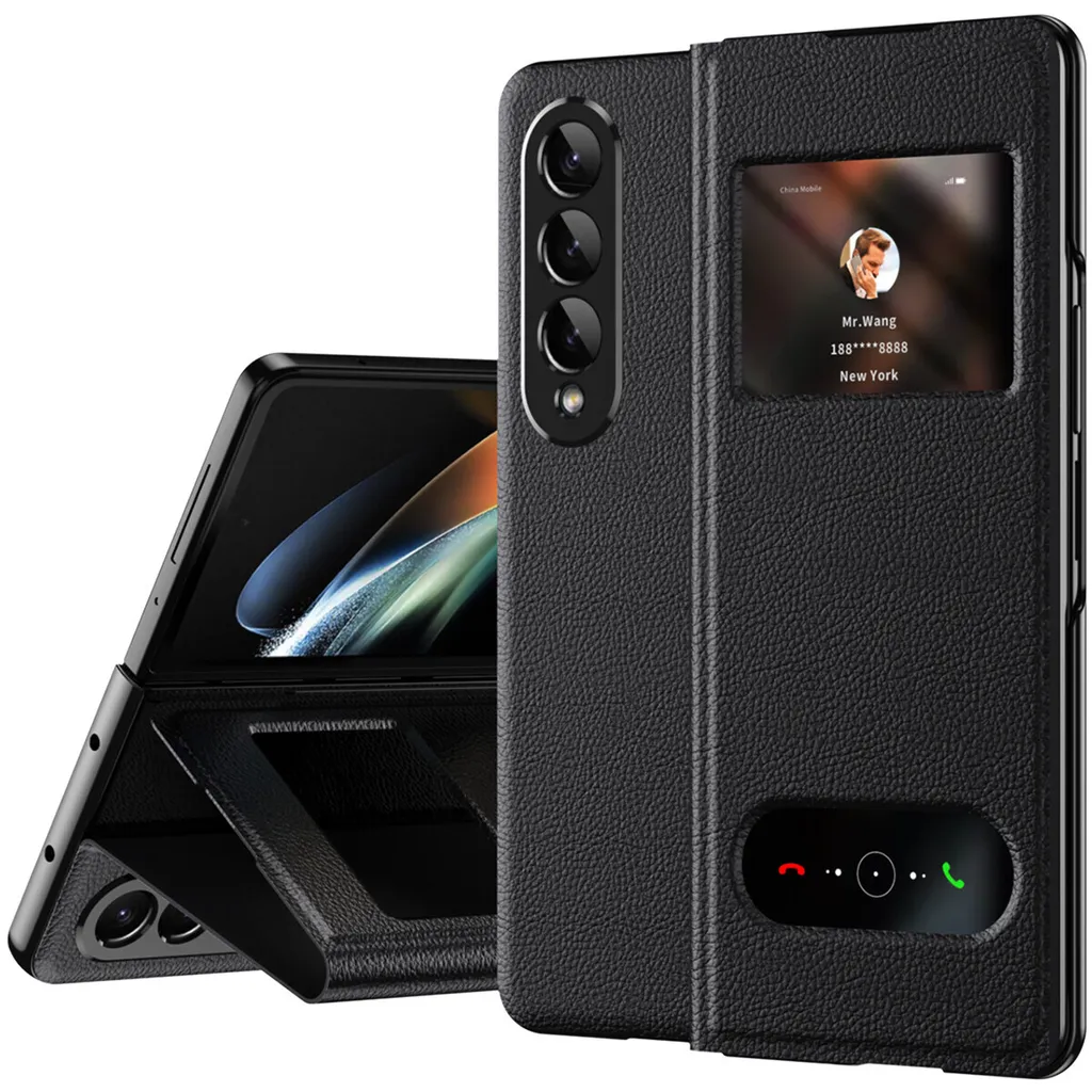 Offerta! Custodia Pelle Samsung Galaxy Z Fold 4 5G Lychee Stand