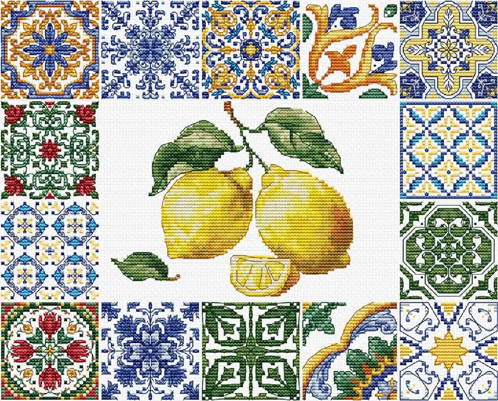 Acquista Kit Ricamo Luca-S B7049 Limone Mediterraneo - 25x20cm Aida