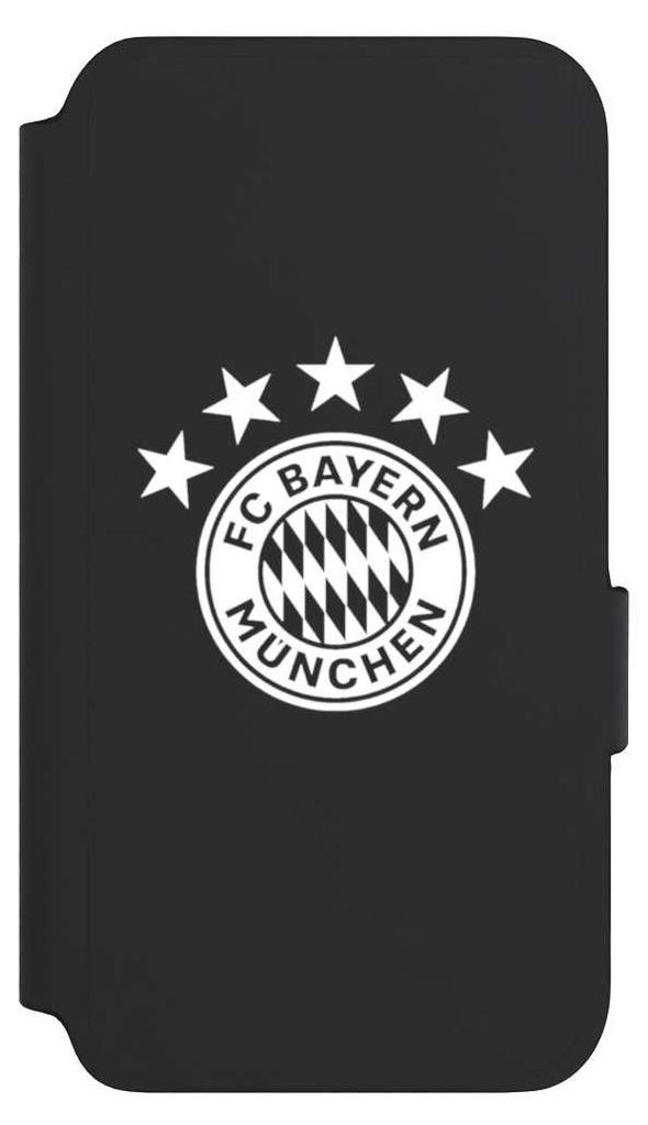 NIVOCASE Klapphülle für Samsung Galaxy S22 Handyhülle aus Kunst Leder NIVOflip schwarz FC Bayern München FCB transparent