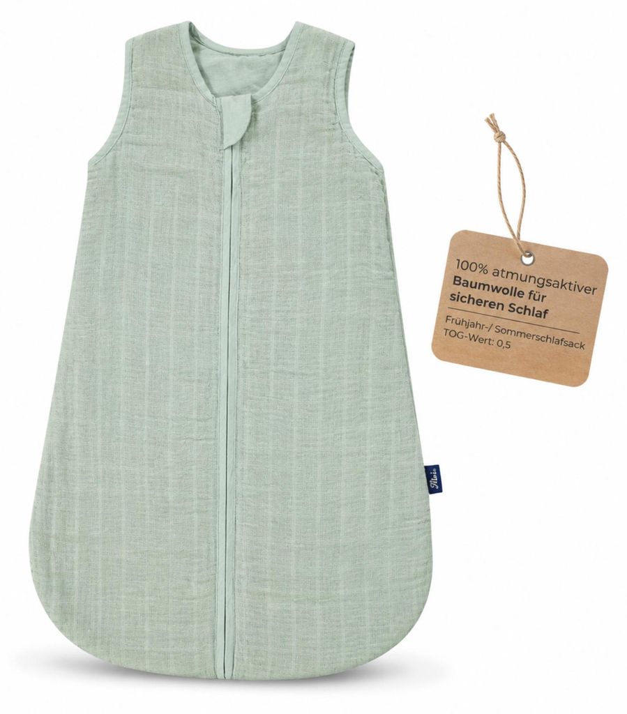 Alvi Babyschlafsack TOP Serie 100% Baumwolle Frühjahr/Sommer TOG 0,5 für warme Nächte