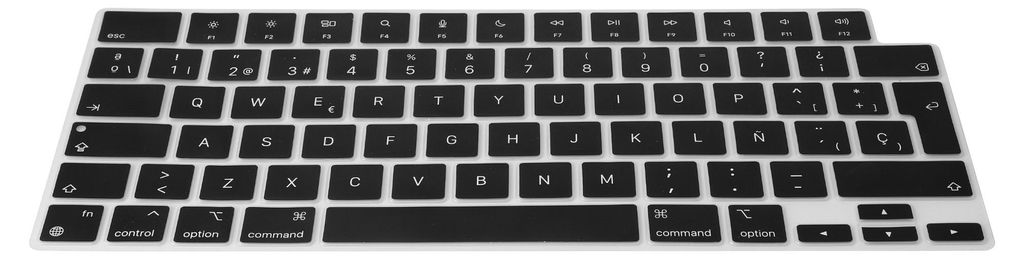 kwmobile Silikon Tastaturschutz QWERTY (Spanien) kompatibel mit Apple Macbook Pro 16.2 2024 M4 A3403 / A3186 - in Schwarz