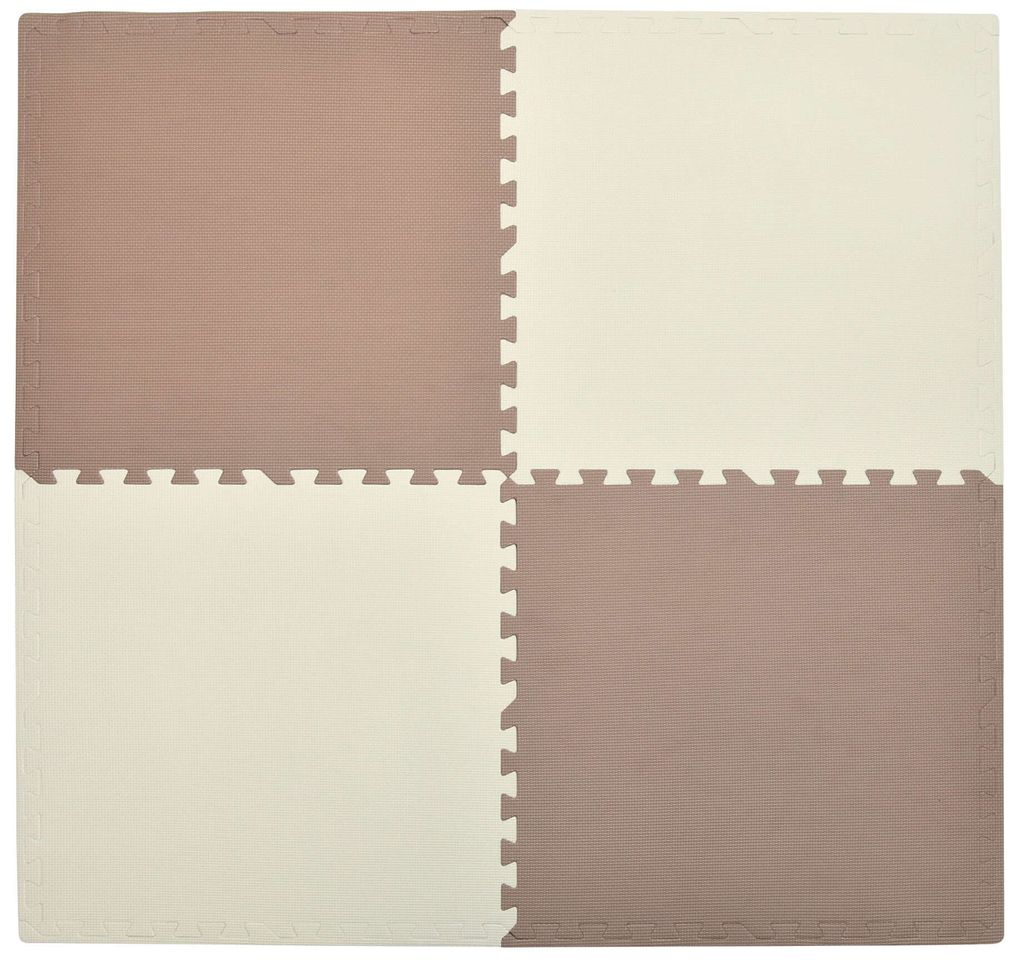 Humbi Schaumstoff-Puzzlematte Eva für Babys und Kinder Spielmatte Fitnessmatte Schutzmatte Poolmatte Bodenschutz 60 x 60 x 1 cm, 4 Stück, Creme, ...