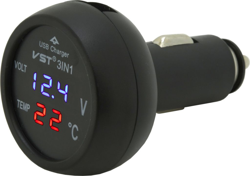 Compass 07427 - Zástrčka MULTI - USB, voltmetr, teploměr Obrázek produktu 
