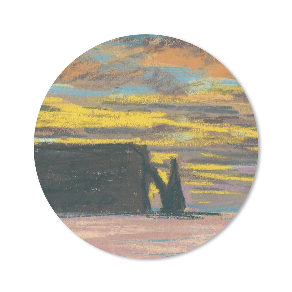 MuchoWow Mauspad Mousepad Aiguille und Porte d'Aval bei Sonnenuntergang - Claude Monet 20x20 cm - Mousepads - Maus Mat - Pad - Mausunterlage - Sc...
