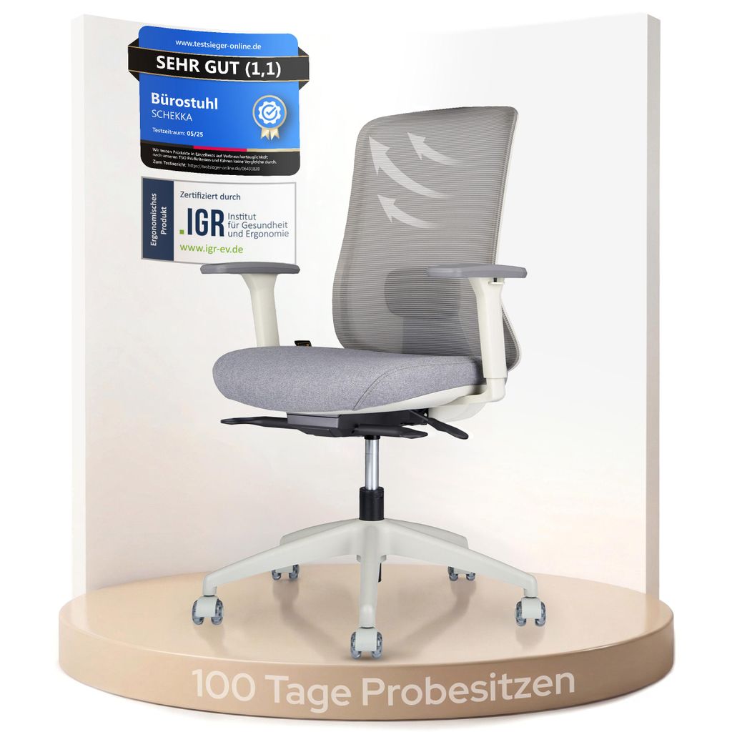 ErgoPrime PRO Bürostuhl ergonomisch, Höhenverstellbar, Produktbild 