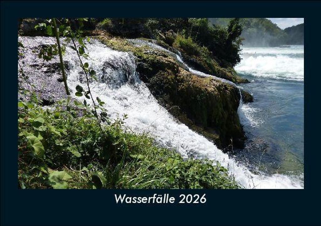 Wasserfälle 2026 Fotokalender - Querformat DIN A5, Monatskalender mit Bild-Motiven aus Fauna und Flora, Natur, Blumen und Pflanzen