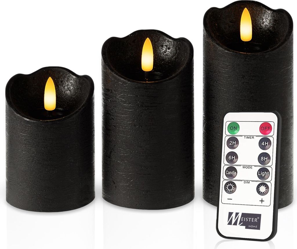 Meisterhome® LED Stumpenkerzen 3er-Set - LED Kerzen – Produktbild 