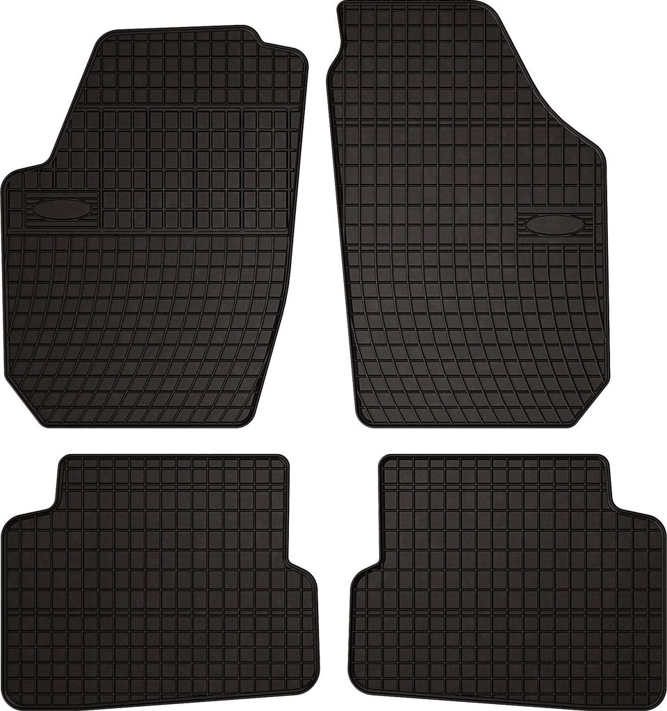 Gummifußmatten passend für Skoda Fabia II (Schrägheck, Kombi, Bj. 2007-2014) – schwarz, passgenau, mit Befestigungen set 4 Stk. - Gummi-Autom...