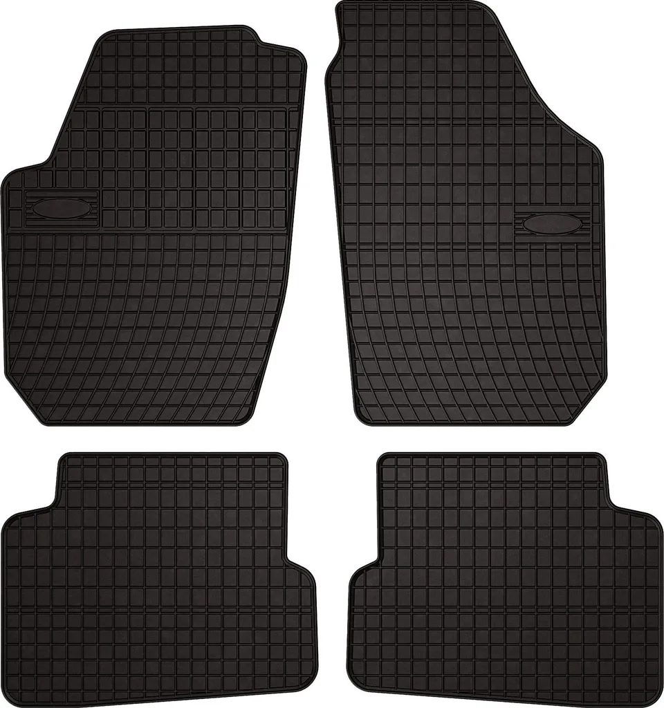 Tappetini auto in gomma adatto per Skoda Fabia II (2007-2014, hatchback, station wagon) neri, set 4 pz, con fissaggi