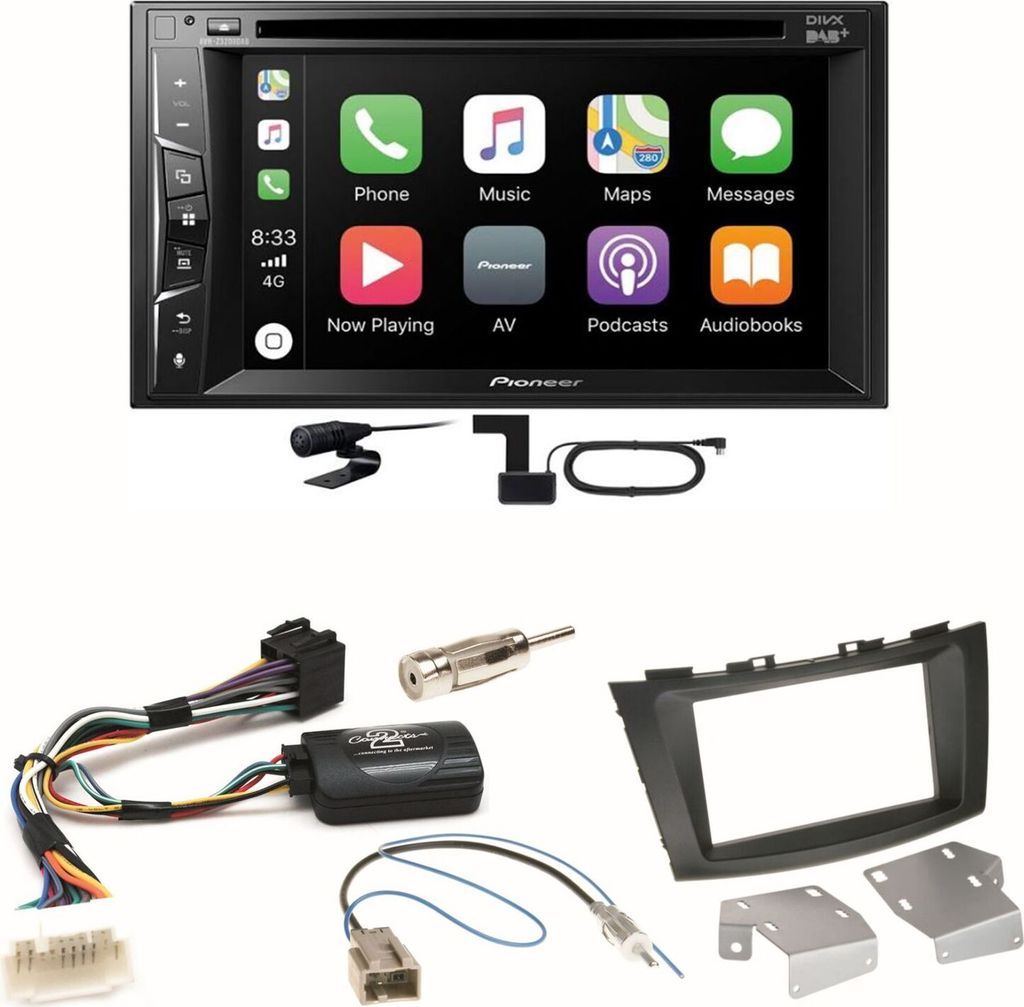 Pioneer AVH-Z3200DAB Carplay Bluetooth Einbauset für Suzuki Swift Sport FZ NZ