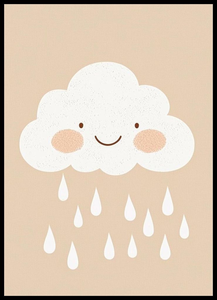 Poster 50x70cm Muster für Kinder, Mädchen und Jungen - Wolke