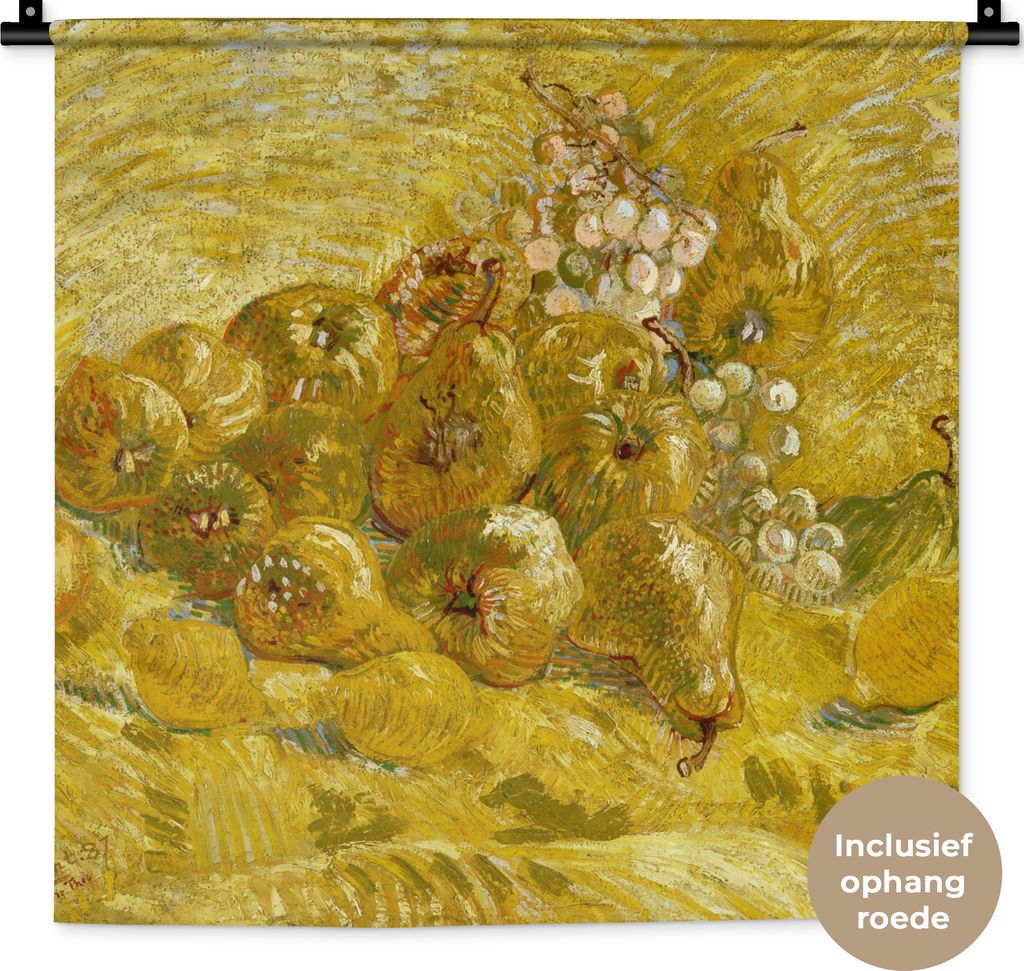 MuchoWow Wandteppich Wandbehang Quitten, Zitronen, Birnen und Trauben - Vincent van Gogh 60x60 cm Tapisserie Dekoration Wandtuch - Dekorationen -...