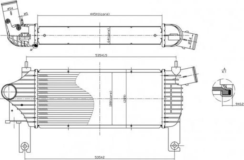 Radiatore Intercooler HART 614 060 per Nissan Pathfinder e NP300