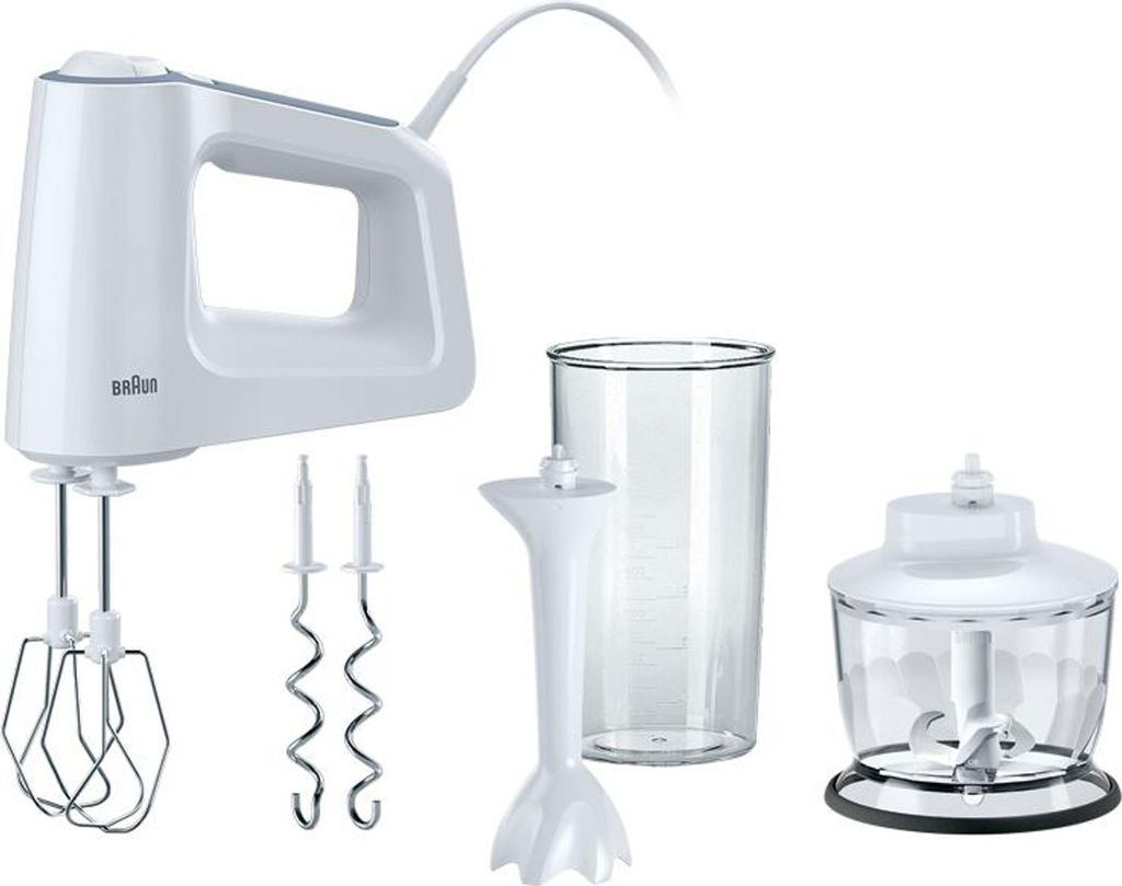 BRAUN Handmixer HM 3135 Mixfuß Zerkleinerer 500 W weiß Produktbild 