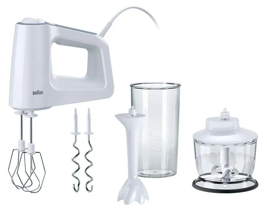 Mixeur à main Braun HM 3135 blanc 500W technologie SmartMix et hachoir pro