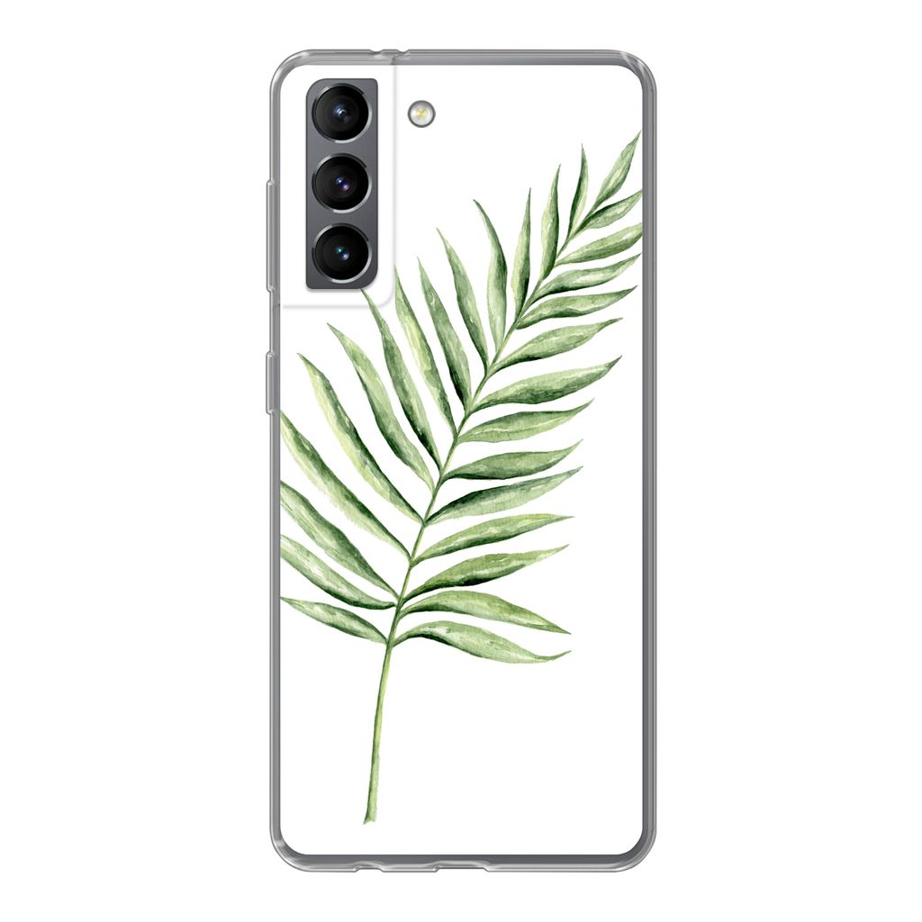 MuchoWow Handyhülle Schutzhülle Hülle für Samsung Galaxy S21 Pflanze - Aquarell Silikon Softcase Handy Hülle - Softcase