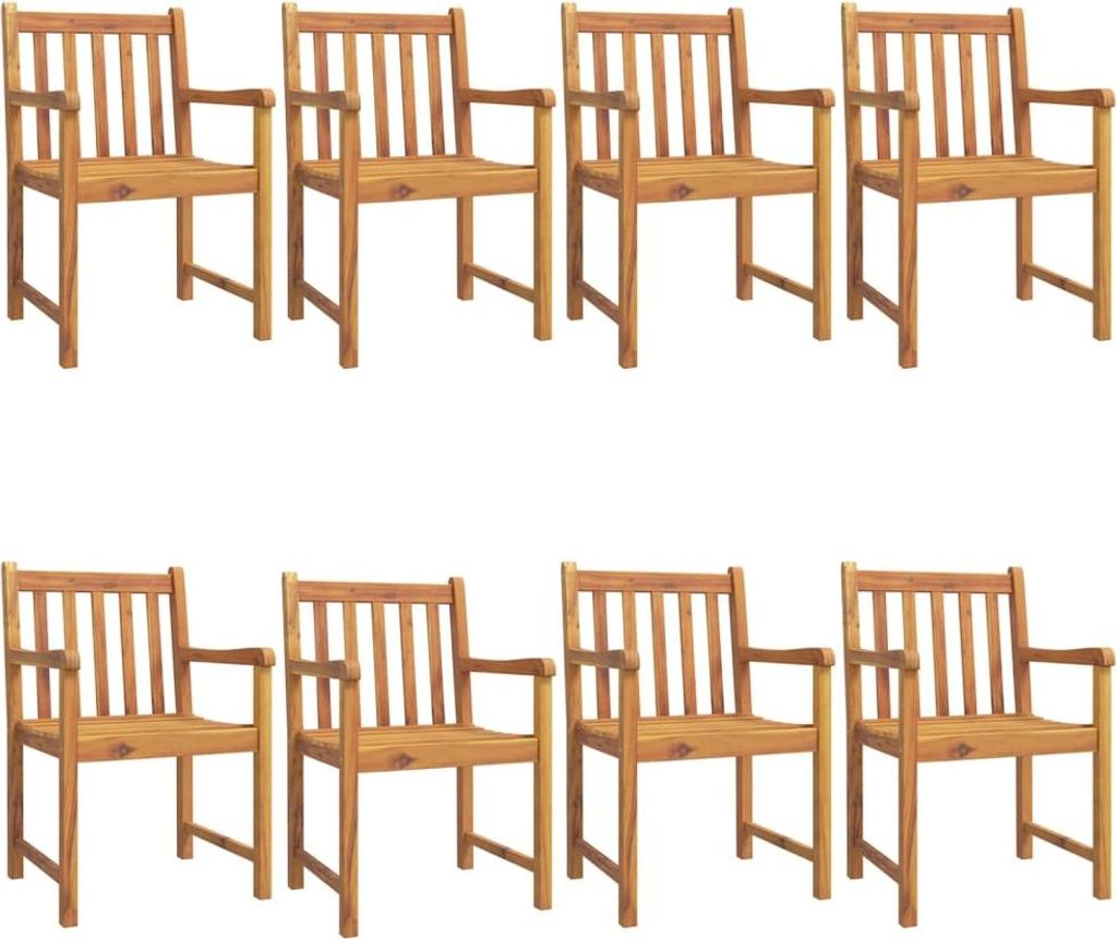vidaXL Gartenstühle 8 Stk. 56x55,5x90 cm Massivholz Akazie