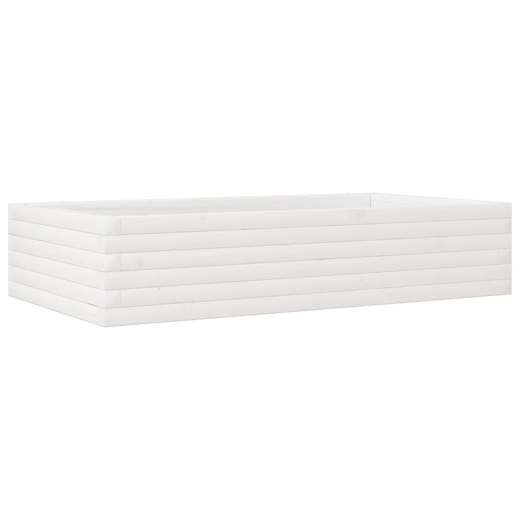 vidaXL Pflanzkübel Weiß 110x60x23 cm Massivholz Kiefer