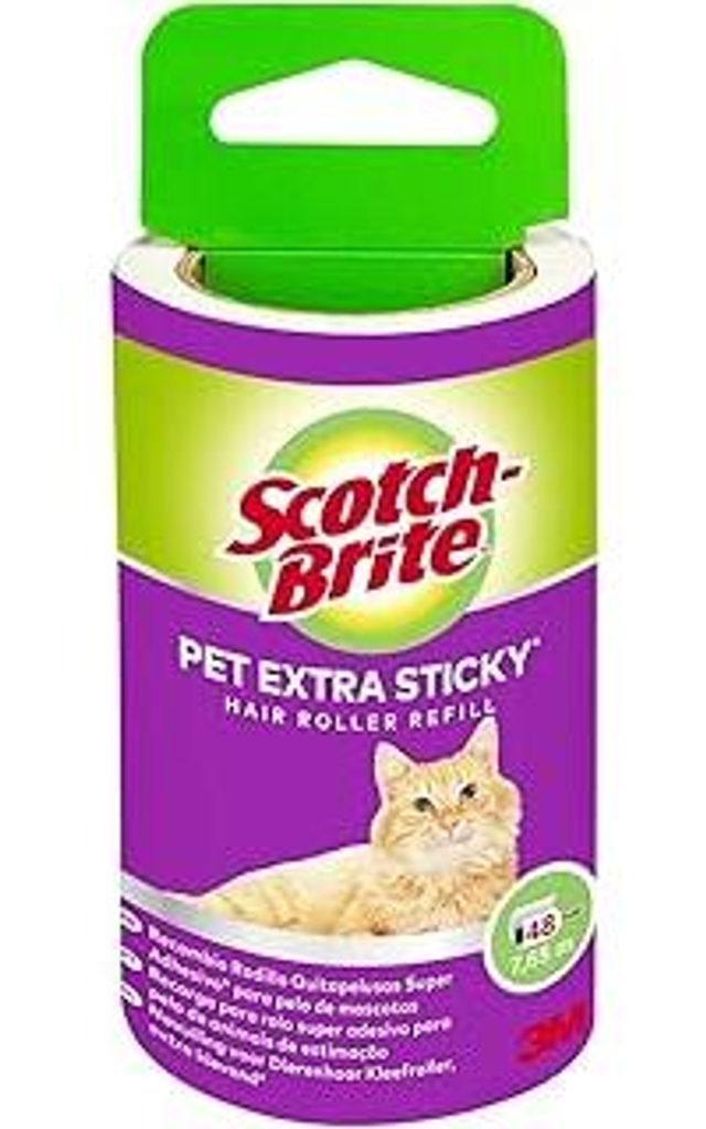 Scotch-Brite Extra Klebrige Fusselrolle für Tierhaare, 48 Blatt, 1 Rolle/Packung | Ideal zum Entfernen von Tierhaaren auf Kleidung und Stoff | Tra...